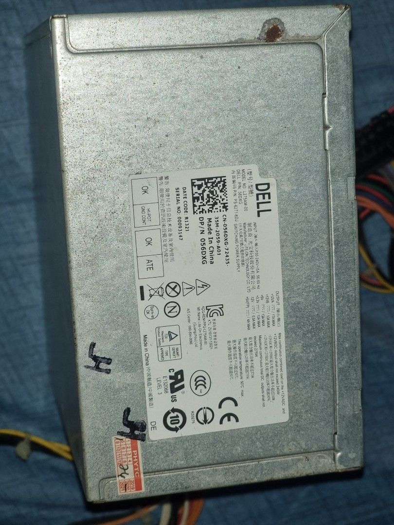 Dell L300PM-00 300W PSU (Category: Desktops) located in Kalibo. Submitted by zealmoon_00102e (Listing ID 1457532869, Image 1). Description: Dell L300PM-00 300W PSU • 300W output • Compatible with standard PC builds • Good for basic/low-power systems • Used, tested and working • Sold as-is .