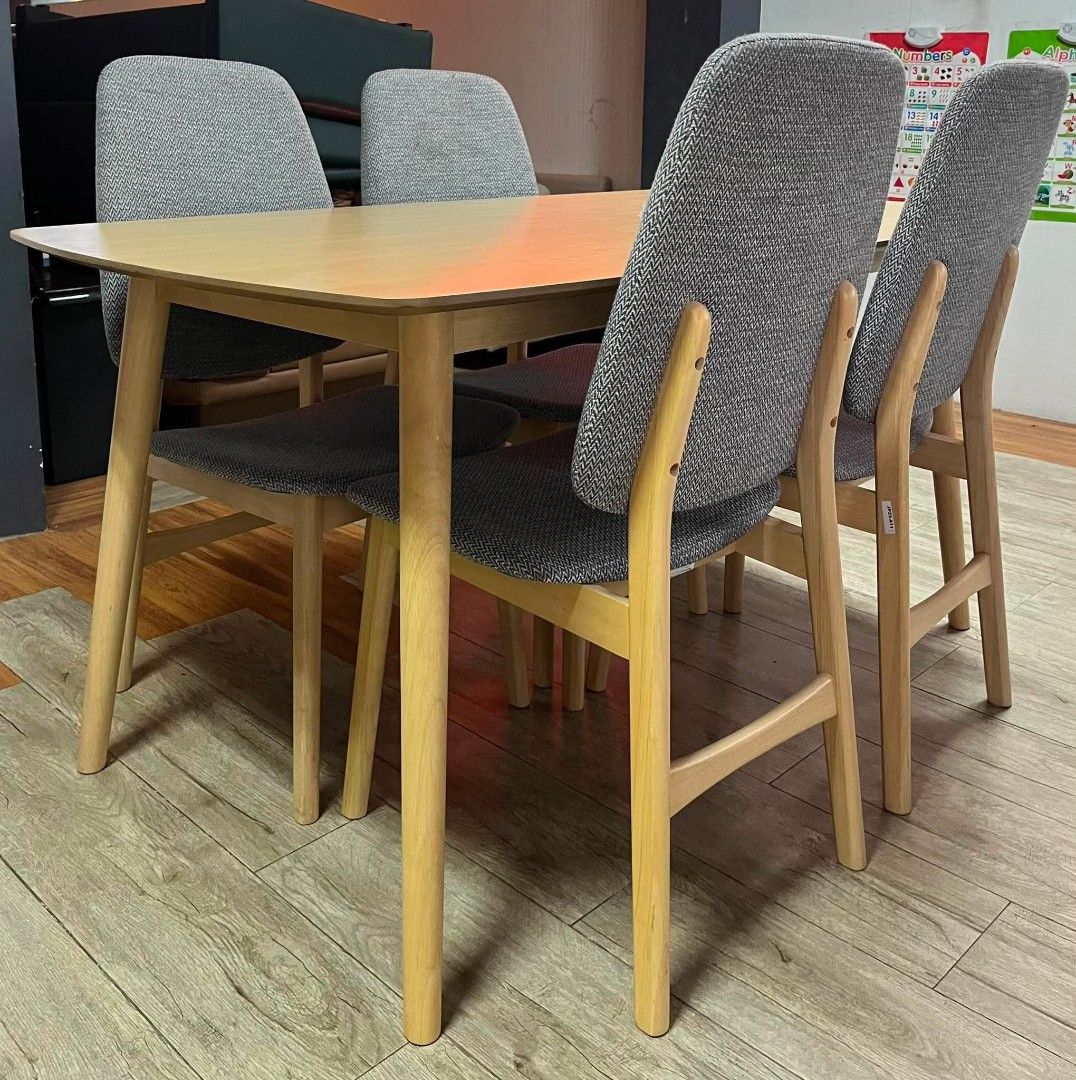 Dining Set (Category: Tables & Sets) located in Meycauayan. Submitted by marygracecasimiro (Listing ID 1457599482, Image 2). Description: Available Dining Set Table and Chairs are in good condition Super Ganda bagong bago pa No damages either scratches minimal halos di kita Solid wood pa Price:19,800.