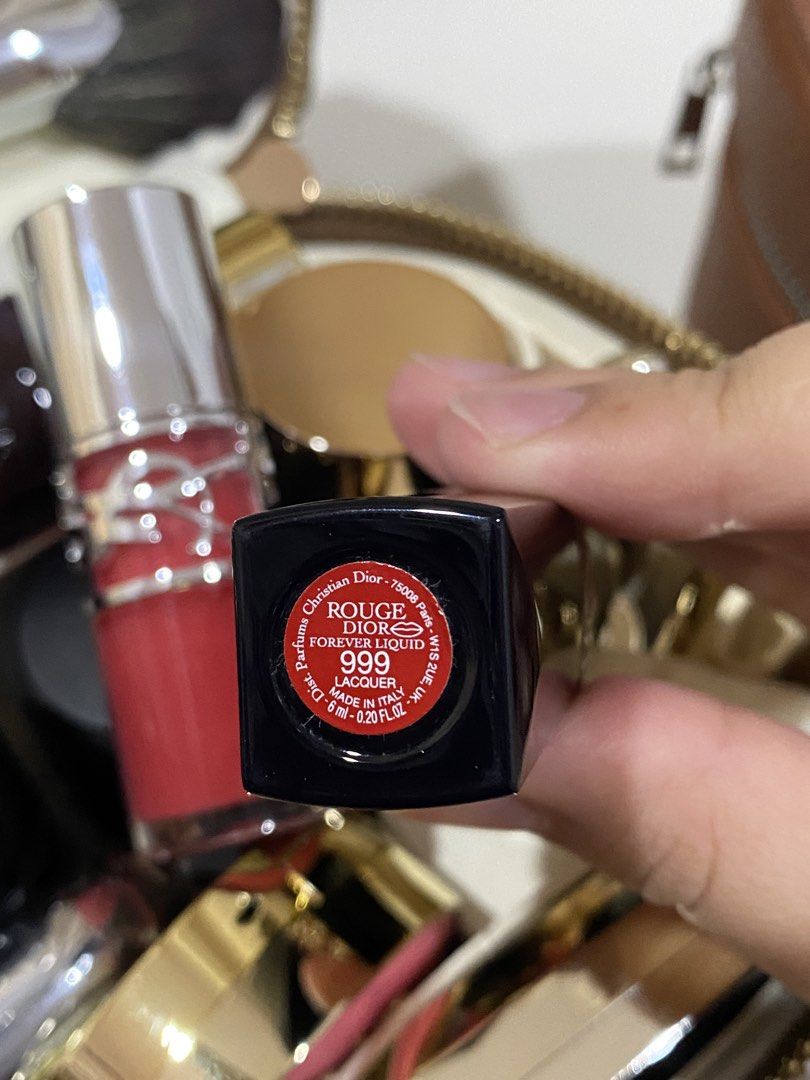 Dior Liquid Lipstick 999 (Category: Makeup) located in Jaen. Submitted by destashwitha (Listing ID 1457542340, Image 2). Description: barely used Got it for ₱2290 at Greenbelt Really nice red lipstick for warm tone girlies Rfs: decluttering .