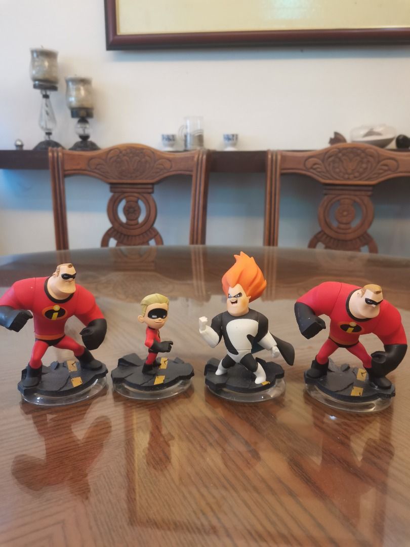Disney infinity the incredibles (Category: Figurines & Statues) located in Tarlac. Submitted by la.figz (Listing ID 1457567270, Image 1). Description: Set of 4 Disney infinity the incredibles Mod /jnt Buyer shoulder shipping fee Payment via gcash .