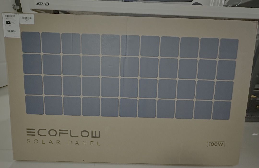 EcoFlow 100W Flexible Solar Panel + MC4 to XT60 Connector (Category: Other Home Appliances) located in Trece Martires City. Submitted by fred070 (Listing ID 1457673996, Image 1). Description: - Brand New EcoFlow 100W Flexible Solar Panel (Model: EF-Flex-M100) - Box is sealed, never opened - IP68 Rated for dust and water resistance - Lightweight and portable: Net weight 2.43kg (Gross weight 4.10kg) - Ideal for all your portable power needs.