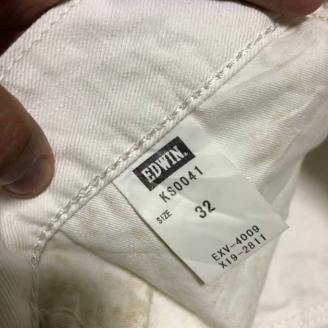 Edwin Jorts (Category: Shorts) located in Camiling. Submitted by thriftscape2024 (Listing ID 1457675110, Image 2). Description: Excellent Condition Color rate: 9/10 Issue: need wash, mini hole W: 32 L: 22 Thigh: 13 Leg Opening: 10.