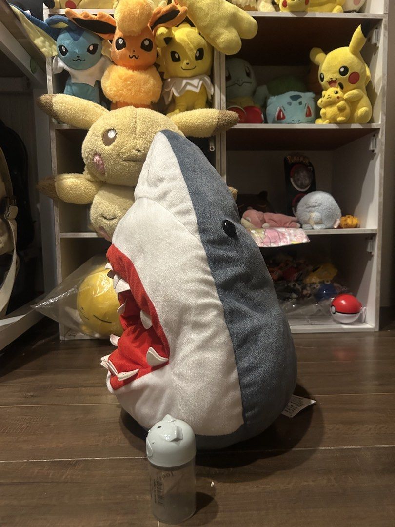 BIG Shark Plush Hat (Category: Plushies & Soft Toys) located in Lucena. Submitted by chobaps_ (Listing ID 1457653472, Image 2). Description: - Cute FANS shark plush toy - Features a big mouth with red interior and sharp white teeth - Ideal for decoration or as a cuddle buddy - Manufactured by System Service Co., Ltd..