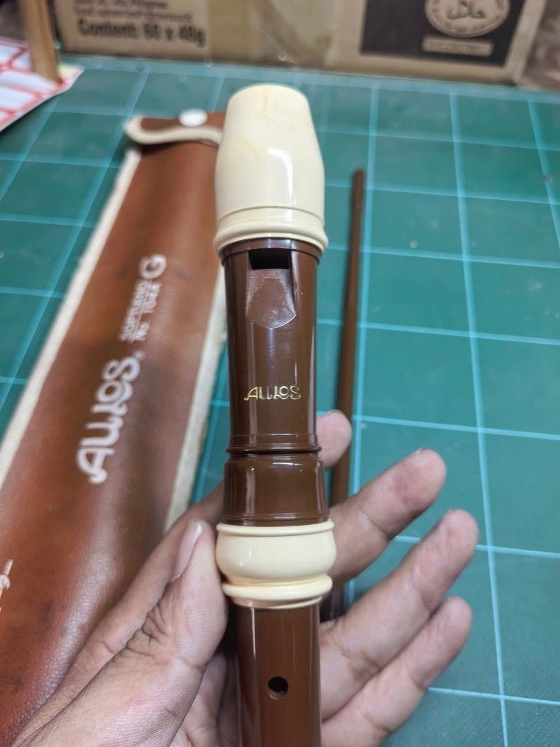 Flute Recorder - Soprano 104A G (Category: Musical Instruments) located in Cebu City. Submitted by dudes_villanueva (Listing ID 1457591046, Image 2). Description: Flute Recorder - Soprano 104A G Brand: Aulos - Made in Japan 📌In very good condition. Has a bit of mark on mouthpiece 📌With Case, Clean Stick.