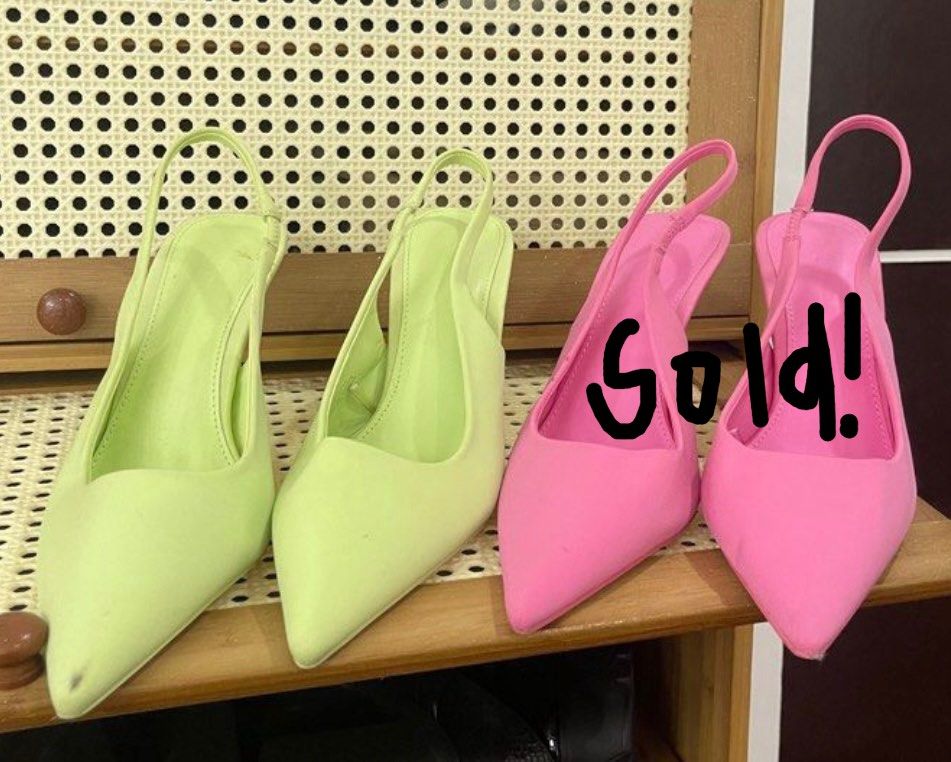 Forever 21 Lime Green Pointed Slingback Heels (Category: Heels) located in Paranaque City. Submitted by ysaclutters (Listing ID 1454426029, Image 1). Description: Size 9 Women Pink Heels SOLD ❌ Lime Green Heels AVAILABLE ✅ Never used outside. Tried it on only :).