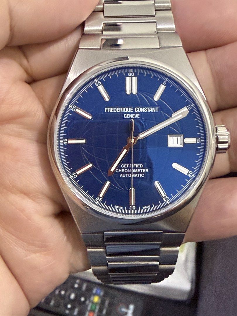 Frederique Constant Highlife Certified Chronometer Automatic (Category: Luxury Watches) located in Manila. Submitted by archie.archie16 (Listing ID 1457626516, Image 1). Description: 41mm, no scratch, no dent and purchased last January 2026 only. Complete set with extra blue rubber bracelet. Photos were zoom for greater visibility on watch condition. Original price is 162K as shown in last photo. Selling for only 78K for a 7 months seldom used wa