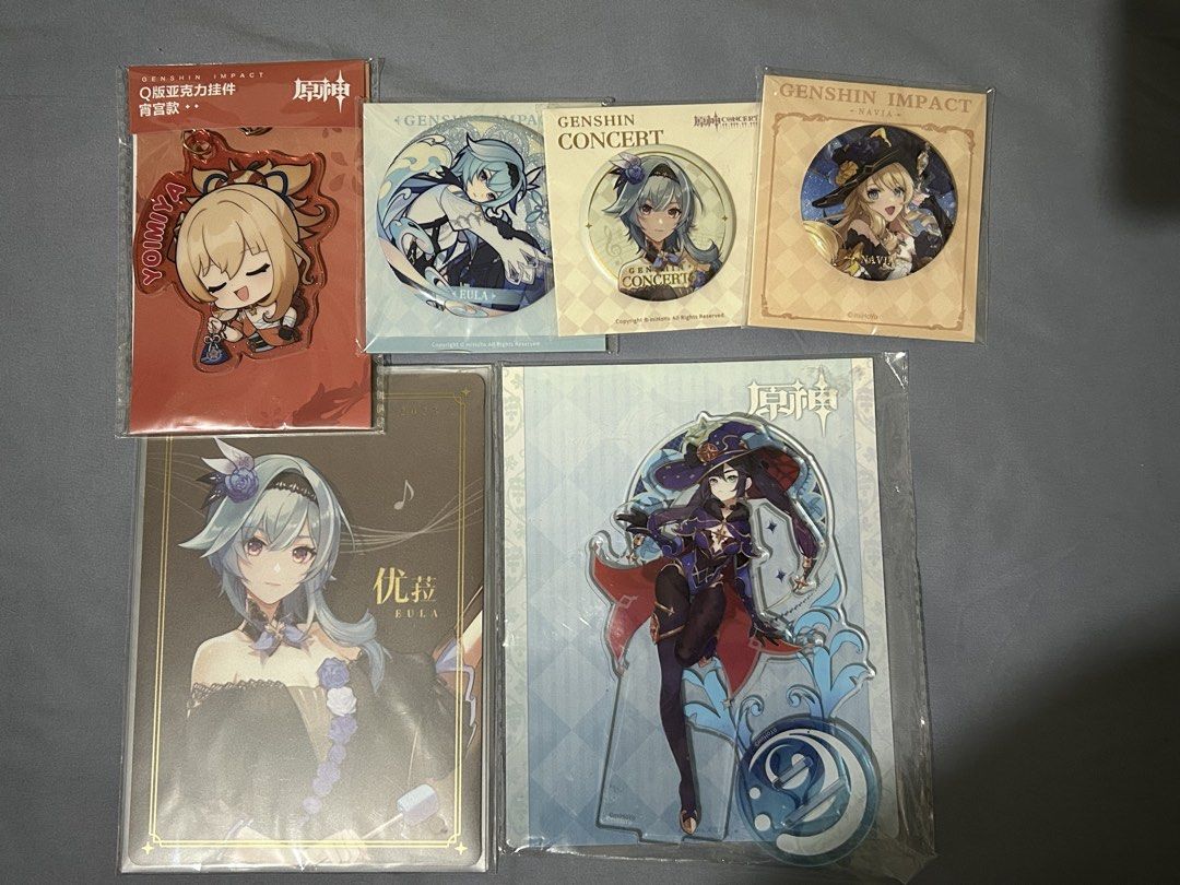 Genshin and HSR merch (Category: Character Goods) located in Cainta. Submitted by alvinroberto (Listing ID 1457568204, Image 2). Description: Hello! I’m selling my genshin and HSR merch here! •Unopened Castorice and Aglaea standees- Php 600 each •Opened Robin Standee- Php 150 •Sparkle badge display(opened only to inspect)- php200 •HSR Hoyo fest 2025 (opened and displayed) - php 200 •Jingliu chibi head figurine- Php 200 •Genshin pins- php 150 each