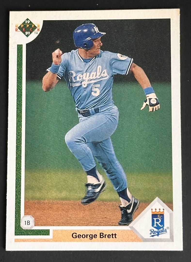 George Brett 1991 Upper Deck Baseball Card (Category: Raw Singles) located in Mandaluyong City. Submitted by collectorsobsessions (Listing ID 1457623467, Image 1). Description: - With some staining at the back. - PRICE: P60.