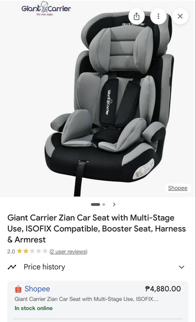 Giant Carrier Car seats (Category: Car Seats) located in Subic. Submitted by joyclutter (Listing ID 1457521880, Image 2). Description: Giant Carrier.