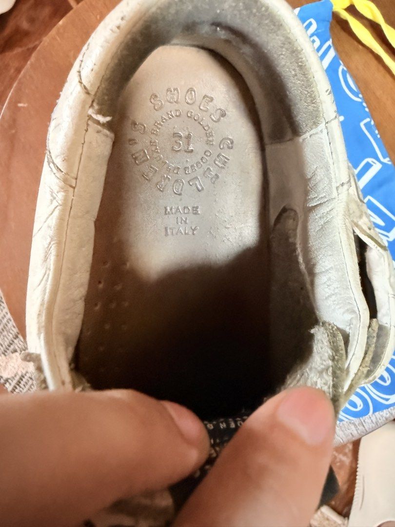 Golden Goose Sneakers Kids (Category: Babies & Kids Fashion) located in Quezon City. Submitted by bethany08 (Listing ID 1457543354, Image 3). Description: Used Golden Goose Sneaker for Kids Size: 31 Dust bag only. Negotiable. No low ballers please..
