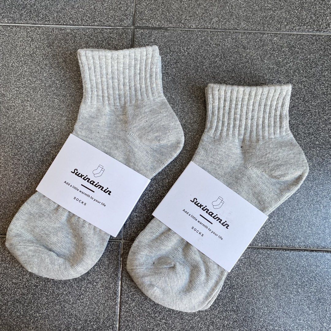 Grey Basic Socks (Category: Socks & Tights) located in Singapore. Submitted by shopsundayx (Listing ID 1457604040, Image 3). Description: .