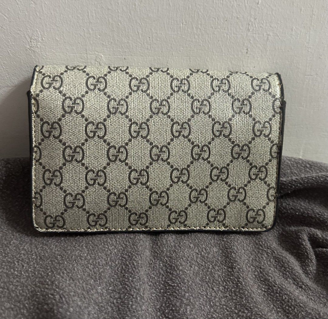 Gucci Dionysus Wallet with Chain (Category: Luxury Bags & Wallets) located in Tarlac. Submitted by wearagainboutique (Listing ID 1457591699, Image 2). Description: - PROJECT BAG - Beige and Brown GG Supreme Canvas - Signature Dionysus Tiger Head Spur - Leather Trim and Suede Detail - Detachable Chain Strap Included - Made in Italy -No Code -Flaws see last picture .