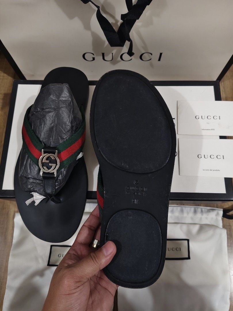 GUCCI Men's Sandals (Category: Sneakers & Footwear) located in Pasay City. Submitted by kakeem (Listing ID 1457654874, Image 2). Description: GUCCI Men's Sandals size 8.5UK / 9.5 US Men's Used once like new Reason for selling : Decluttering.