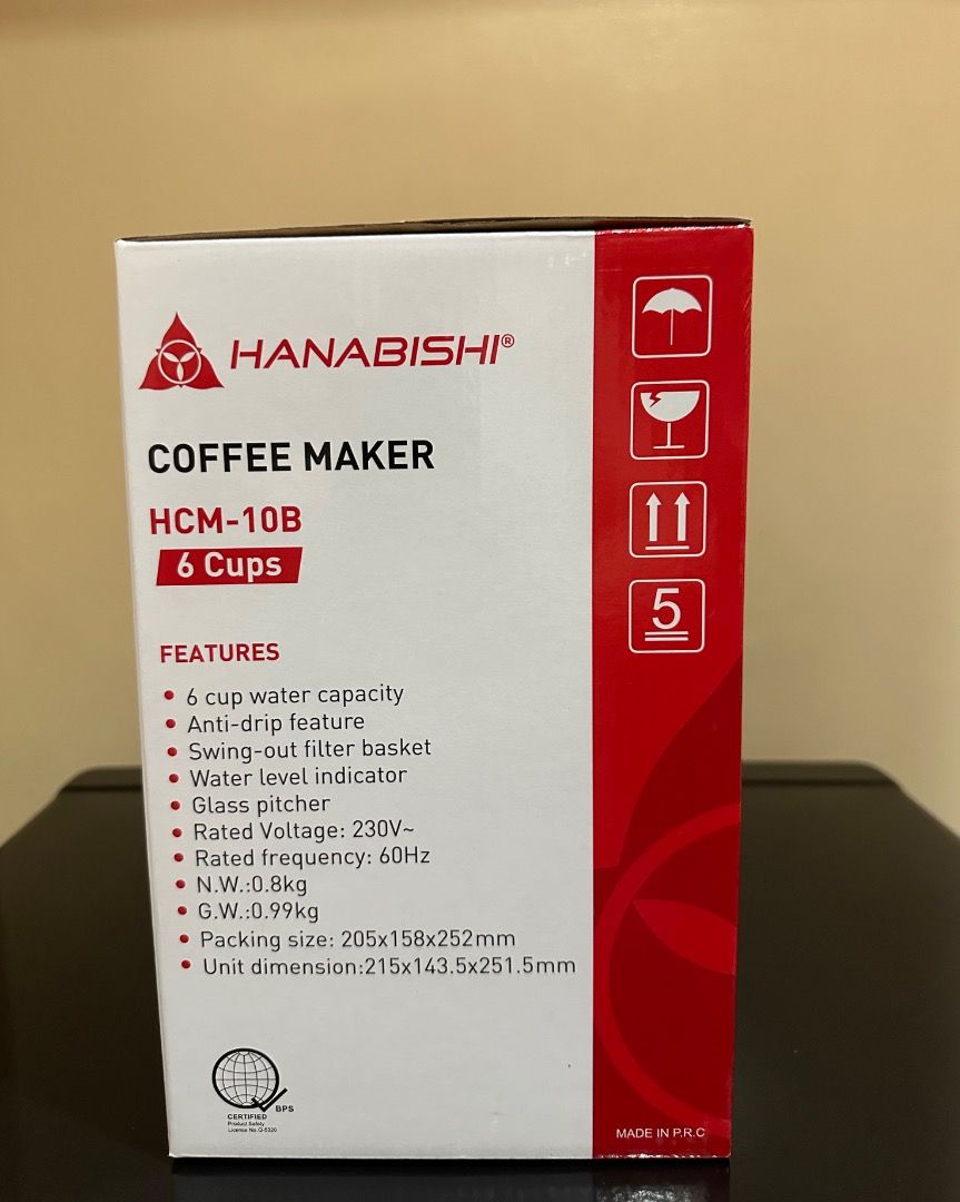 Hanabishi coffee maker (Category: Coffee Machines & Makers) located in Taguig. Submitted by sarahh_23_596 (Listing ID 1457579704, Image 2). Description: Planning to move out soon and needs to declutter this coffee maker..