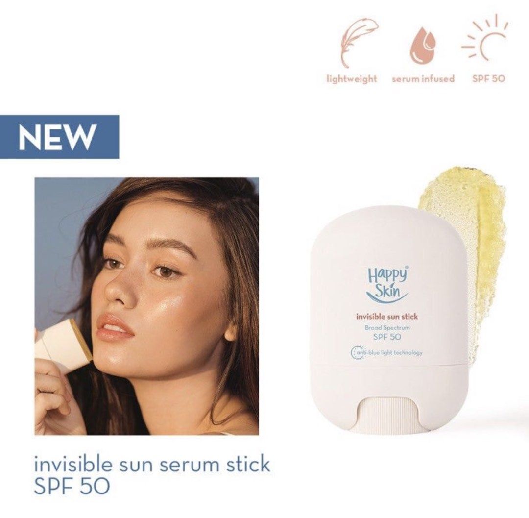 Happy skin invisible sun stick (Category: Makeup) located in Manila. Submitted by jessalover91631 (Listing ID 1457659223, Image 1). Description: Happy skin invisible sun stick Use twice almost new.