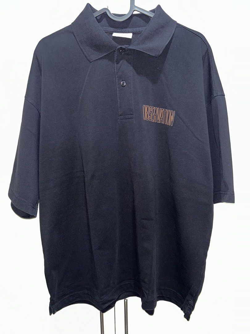 H&M Black Polo Shirt (Category: Tshirts & Polo Shirts ) located in Cabanatuan. Submitted by sacreboyihi (Listing ID 1457673252, Image 1). Description: RFS: Decluttering Lightly Used Size: Large Wide boxy fit Flaw: Small mending on the back .