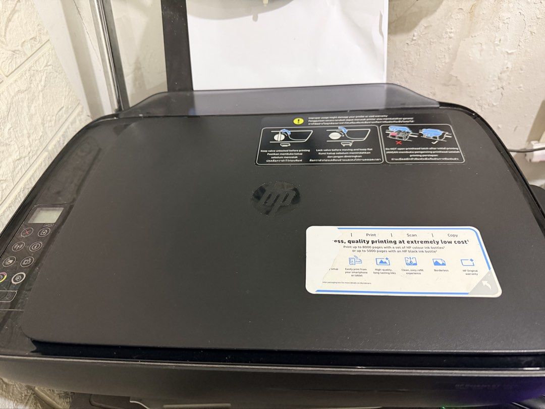 HP Deskjet GT 5820 (Category: Printers, Scanners & Copiers) located in Dasmarinas. Submitted by llorah.fojas (Listing ID 1457633287, Image 2). Description: Please READ: Printing BLACK ONLY. Matagal nakatabi at hindi nagamit kaya hindi nagpprint ng colored. With free ink Last price posted. Thank you. Print. Scan. Photocopy. WiFi.