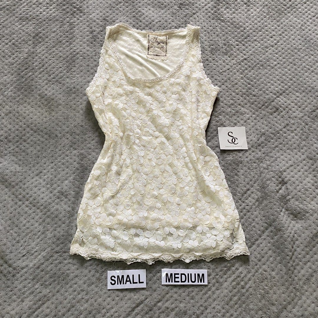 Ingni Lace Tank Top Cream Small/Medium (Category: Sleeveless) located in Ajuy. Submitted by savvyclassics (Listing ID 1457653360, Image 1). Description: .