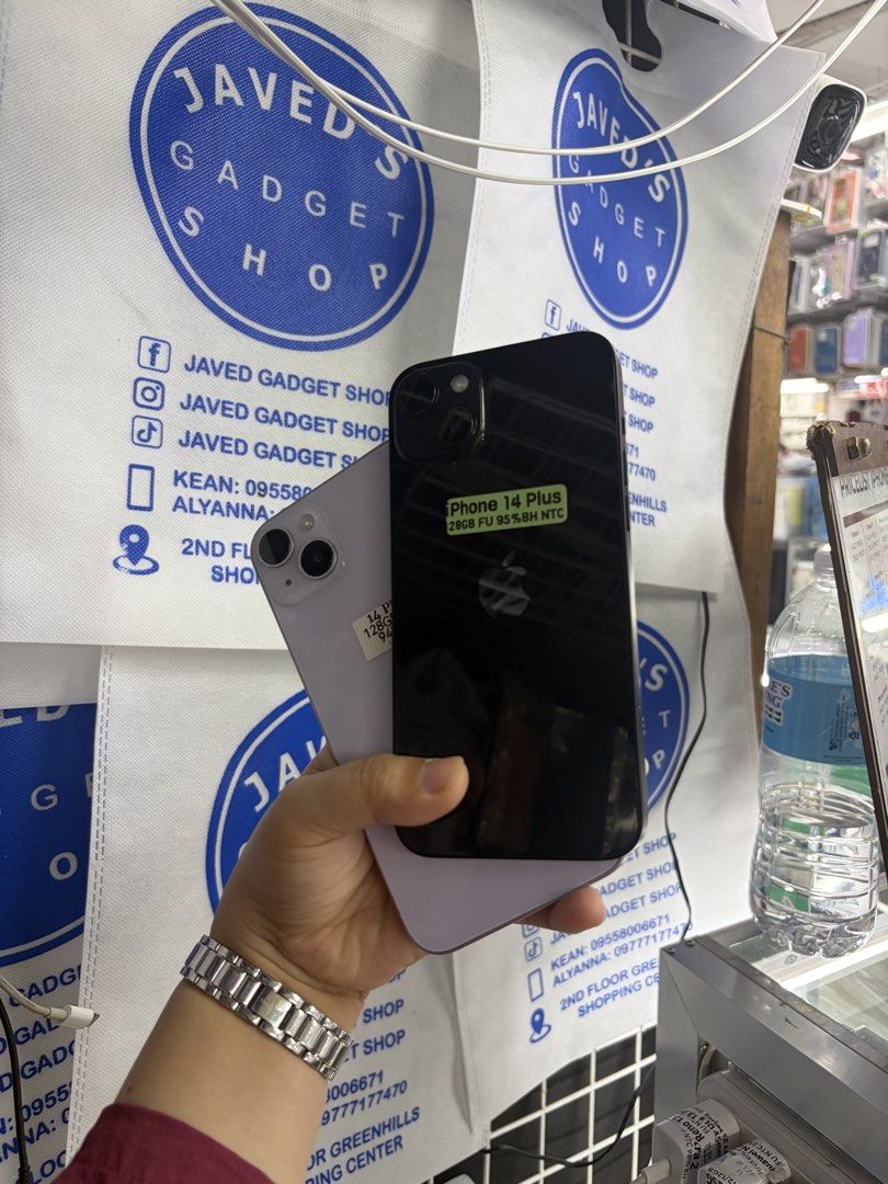 Iphone 14+ 128gb 87-95% BH FU No issue (Category: iPhone 14 Series) located in San Juan City. Submitted by javedsgadgetshop (Listing ID 1457523684, Image 3). Description: WE BUY AND SELL SO PWEDE MAGBINTA OR SWAP ! INSTALLMENT OPTIONS : SPAY LATER / GGIVES / CREDIT CARD / SKYRO / HOMECREDIT (BRANDNEW) Quick Specs : 💵 Iphone 14+ •128gb •US/NTC Variant •87-95% batt health •Factory Unlock •95% Smoothness •No hidden issue | No Repaired •100% Authent