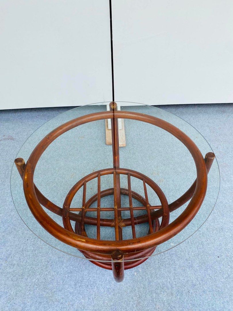 “JAPAN SURPLUS” ROUND RATTAN COFFEE TABLE (Category: Tables & Sets) located in Bulacan. Submitted by monmon555 (Listing ID 1457605861, Image 3). Description: “JAPAN SURPLUS” ROUND RATTAN COFFEE TABLE SIZE: 26D” x 19H” inches (AS-IS ITEM) IN GOOD CONDITION.