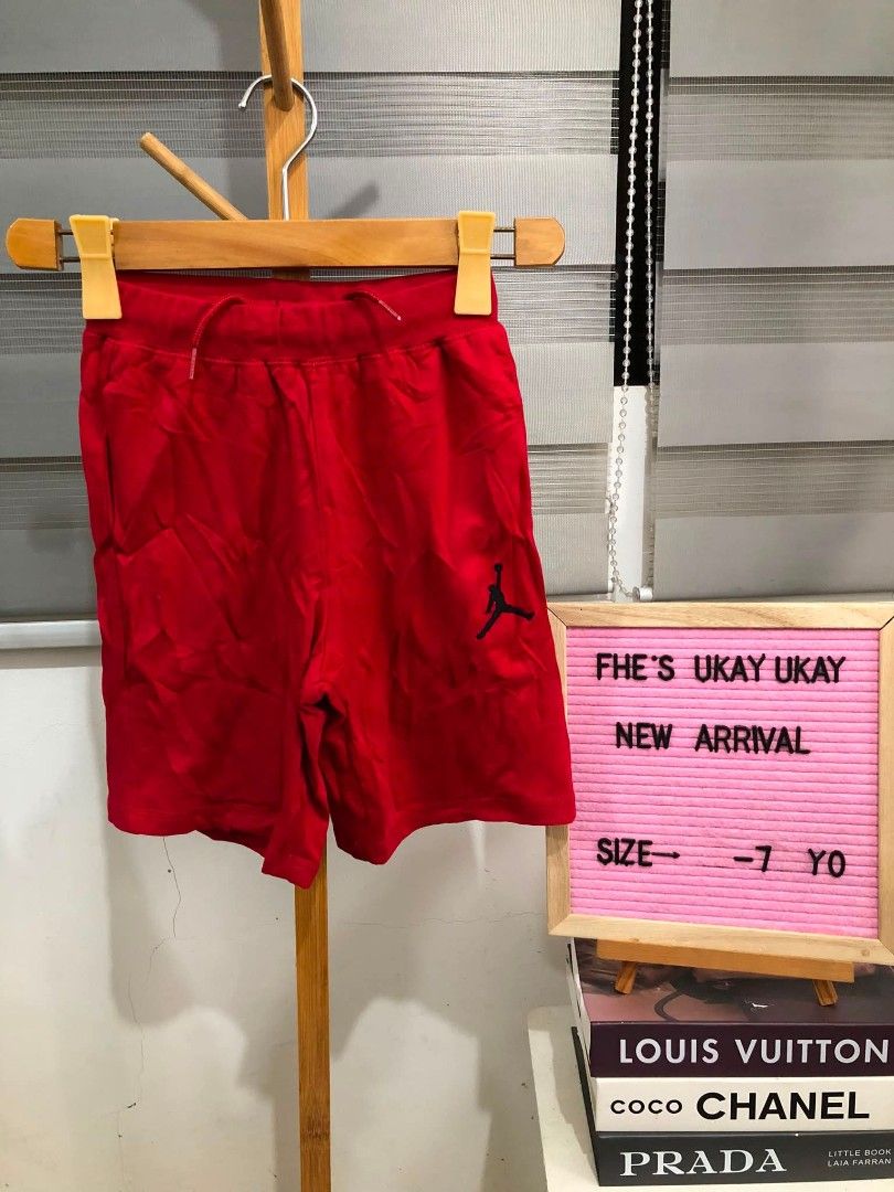 Kids Jordan Red Shorts Size 7 (Category: Babies & Kids Fashion) located in Bayambang. Submitted by ace_found_it_06 (Listing ID 1457573649, Image 1). Description: - Red Jordan Shorts for Kids - Size: 7 (fits 130/56) - Elastic waistband with drawstring - Back pocket with black diamond detail - Ideal for everyday wear or sports - Dimes: 20 - 24 x 14.5 - Issue see last photo - 9.7 Color rate DM 📩📩 - Pangasinan Based.