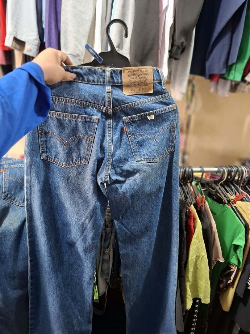 Levi's 606 Jeans W28 L32 (Category: Jeans) located in Manila. Submitted by romeoamoro00044 (Listing ID 1457572797, Image 3). Description: - Brand: Levi's 3pcs - Model: 606 - Size: Waist 28, Length 32 - Color: Classic Blue Denim - Details: Orange tab on pocket, Button fly closure - Style: Perfect for everyday wear, a wardrobe essential..