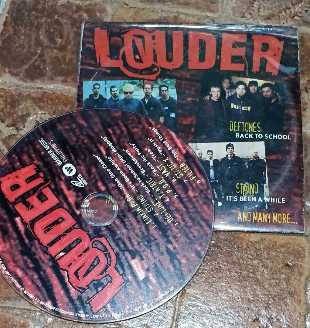 Louder CD Compilation - Linkin Park, Deftones, Staind, Tantric (Category: CDs & DVDs) located in Quezon City. Submitted by dancatz (Listing ID 1457620798, Image 2). Description: □ P 350.00 - Compilation CD: 'Louder' - Featuring: Linkin Park, Deftones, Staind, Tantric, P.O.D., VAST, Static X, Filter - Hit Songs: 'One Step Closer', 'Back to School', 'It's Been Awhile' - Released by: Warner Music Philippines - Type: Promotional Copy - digipak case L