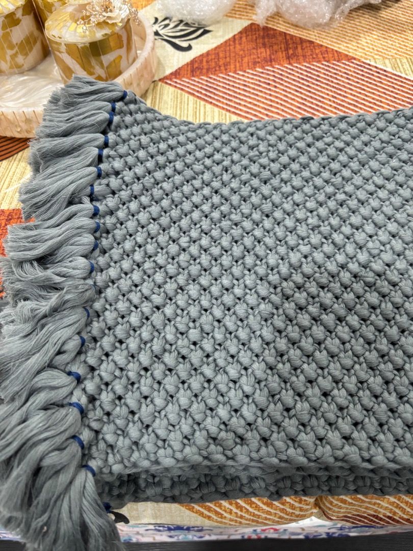 Macrame Table Mat (Category: Cushions & Throws) located in Singapore. Submitted by teaboutique (Listing ID 1457585613, Image 3). Description: Brand new hand knitted Macrame Table mat, set of 6 .