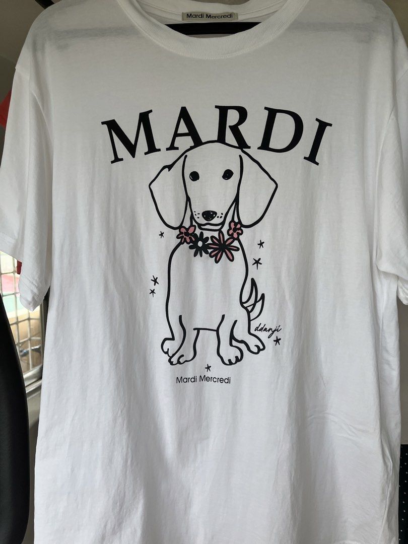 Mardi Mercredi Ddanji Necklace Tshirt (Category: Shirts) located in Malabon City. Submitted by diyenss (Listing ID 1457543739, Image 2). Description: —used, with stains —free size, runs big, can fit S-L —bought from their kr website —no laid flat measurements —no when worn mop: gcash or bdo mod: sdd or gogo xpress loc: malabon city.