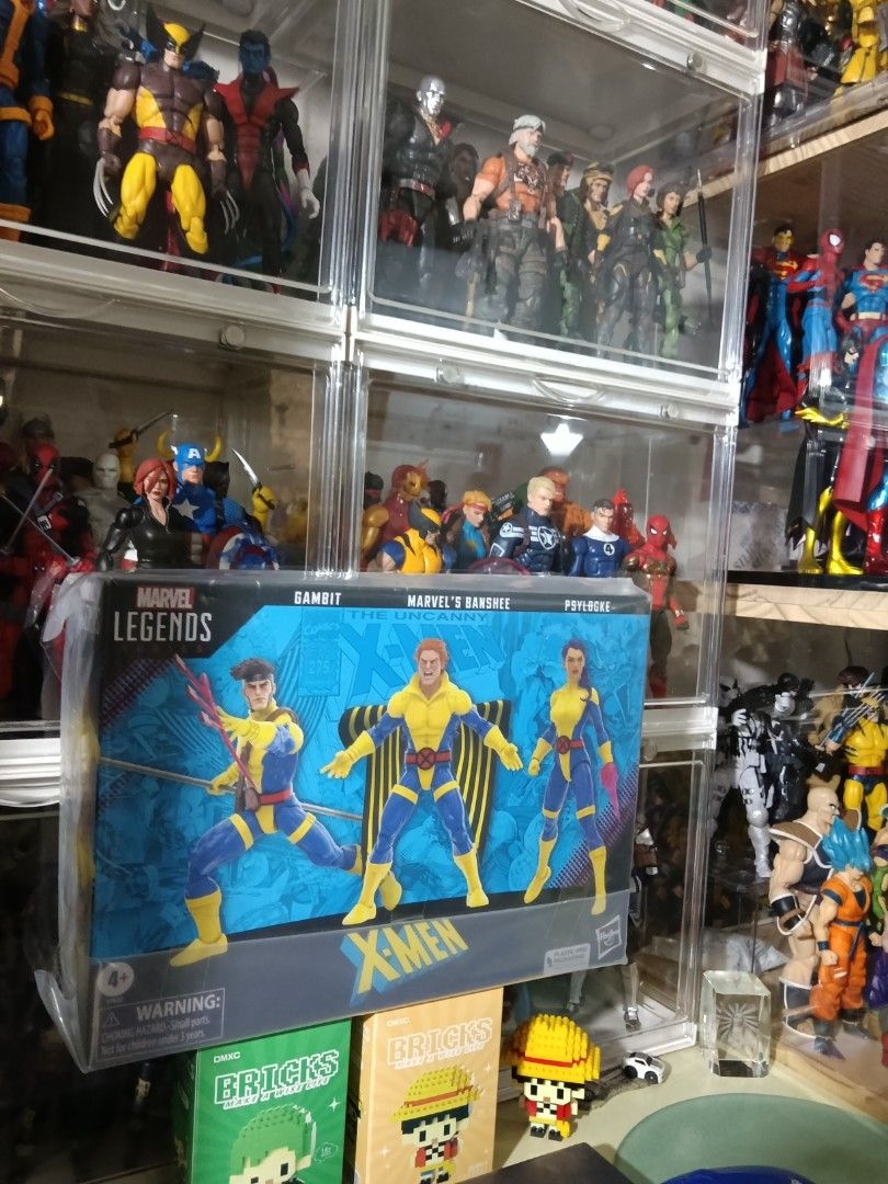 Marvel Legends X-Men Gambit, Banshee, Psylocke Action Figure Set (Category: Figurines & Statues) located in Manila. Submitted by elgato1946 (Listing ID 1457561402, Image 3). Description: - Marvel Legends X-Men action figure set - Features Gambit, Banshee, and Psylocke - From The Uncanny X-Men line - Brand new, in original packaging - Perfect for Marvel collectors - Recommended for ages 4 and up.
