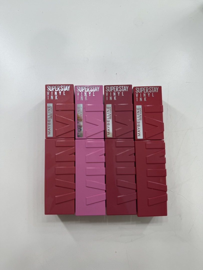 Maybelline Superstay Vinyl Ink (Category: Makeup) located in Bacoor. Submitted by c8declutters (Listing ID 1457680488, Image 1). Description: Maybelline Superstay Vinyl Ink Shades: Sultry, Tempting, Rogue, Upbeat Bnew but unsealed ₱150 each.