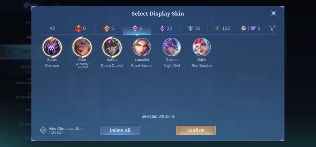 Mlbb acc (Category: Game Gift Cards & Accounts) located in Singapore. Submitted by arrxn (Listing ID 1457595366, Image 3). Description: Dyrotth kof Gusion collector Edith collector Angela aspirant change hello kitty skin Many luckybox skin Rare emotes Nice recall effects Selling really cheap .