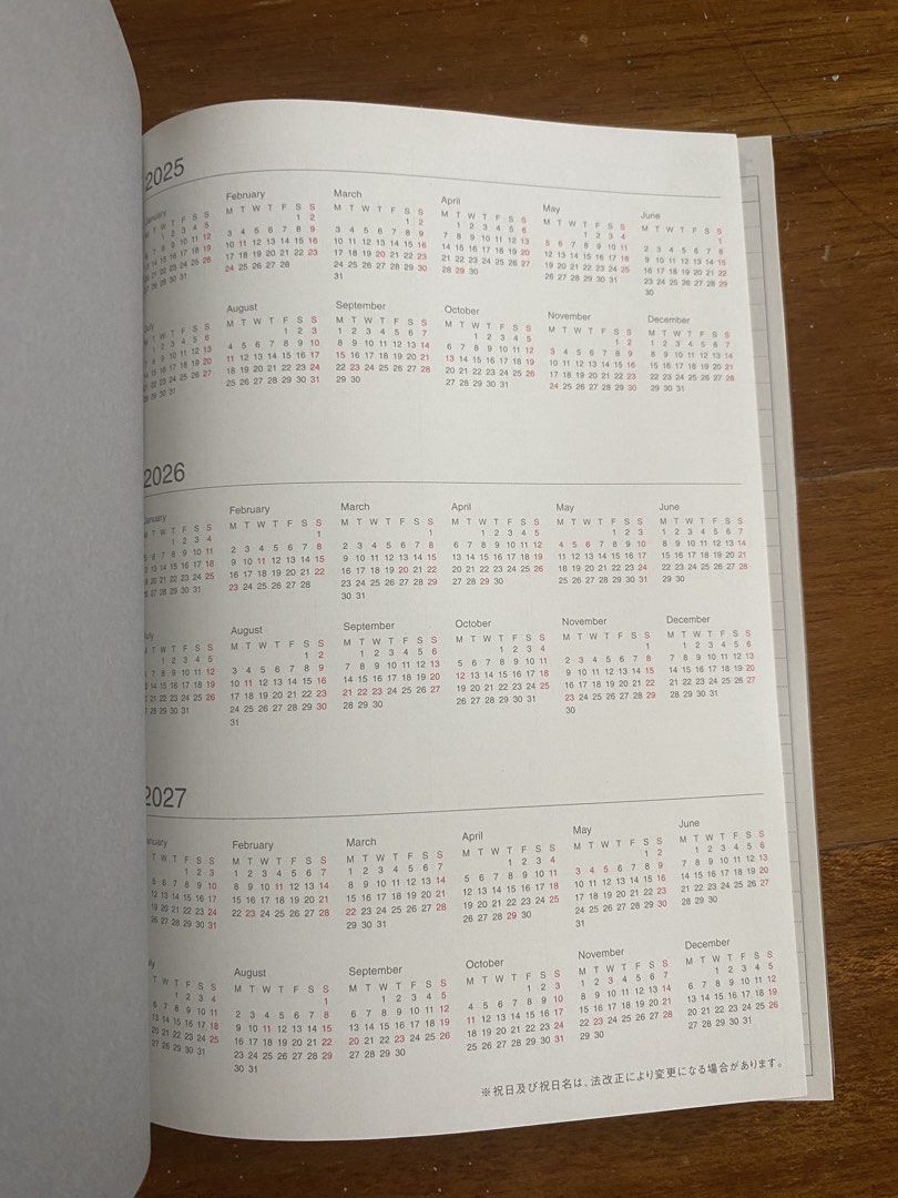 MUJI 2026 Vertical A5 Diary Planner (Category: Stationery & School Supplies) located in Manila. Submitted by istinbari05430 (Listing ID 1457597569, Image 2). Description: - Brand new MUJI Vertical Diary - Size: A5 - Cover Color: Black - Planner Dates: 2025 - 2027 - Ideal for daily planning and organizing for the next few years..