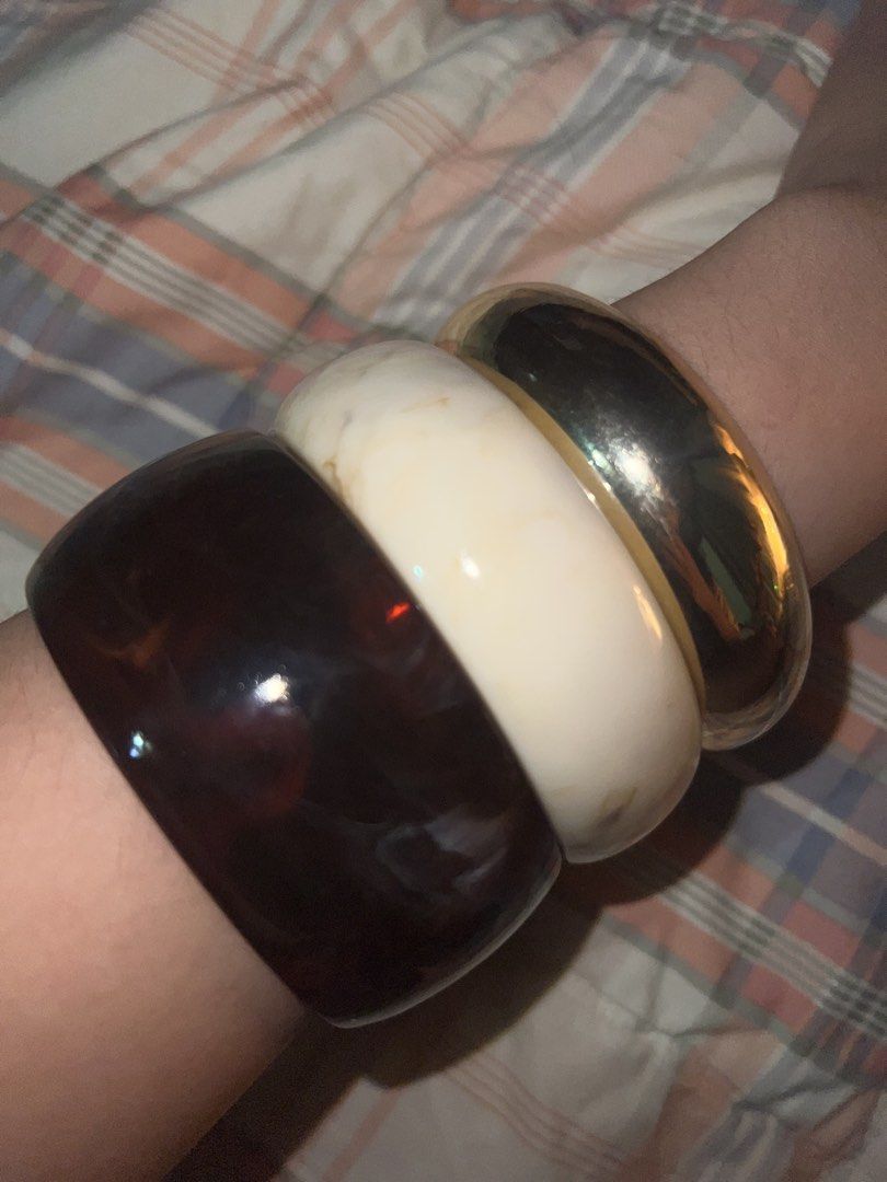 [NEGOTIABLE] FOR 3 - Maxi Bangles mixed resin statement bracelet stack from Mango (Category: Bracelets) located in Manila. Submitted by twiicee (Listing ID 1457693100, Image 2). Description: .