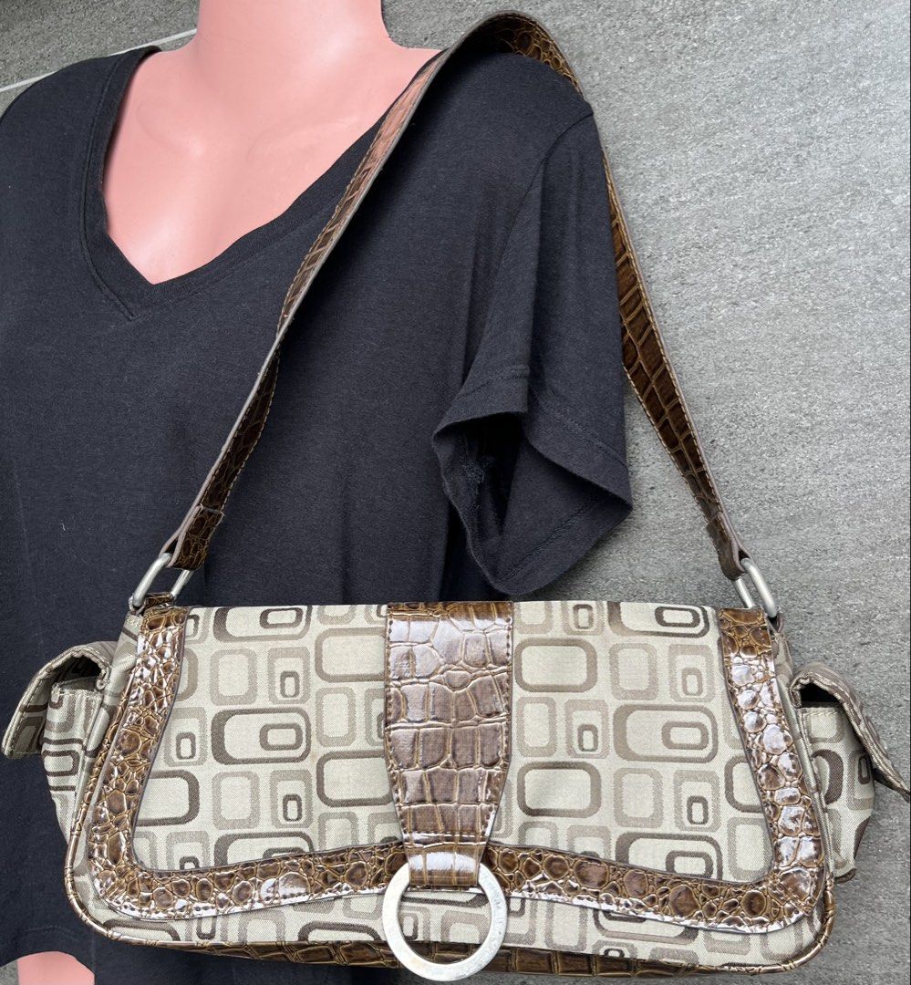Nine west patterned (Category: Shoulder Bags) located in Cainta. Submitted by klejre (Listing ID 1457554948, Image 2). Description: Retro taffeta fabric Very nice in person.