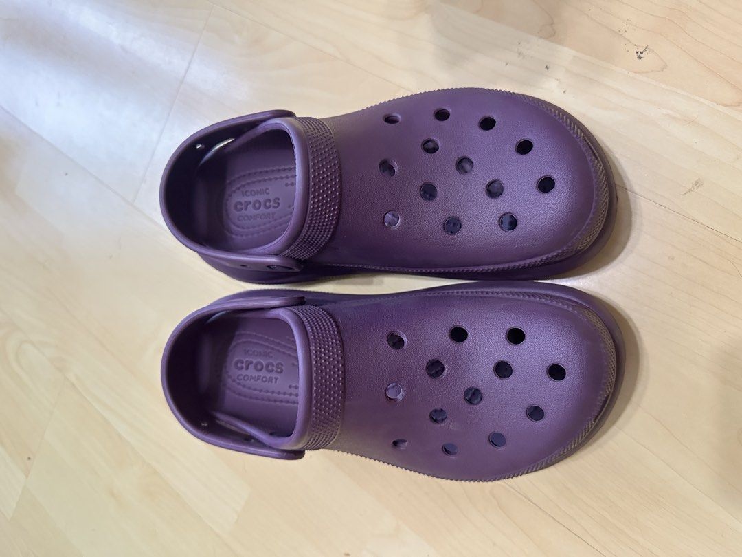Original Crocs Mega Crush Clogs (Category: Slippers and slides) located in Manila. Submitted by gcgarcia (Listing ID 1457641677, Image 3). Description: - Deep purple Platform Crocs - Classic clog design - Iconic Crocs comfort footbed - Easy slip-on style - Adds a bit of height - Perfect for casual outings.