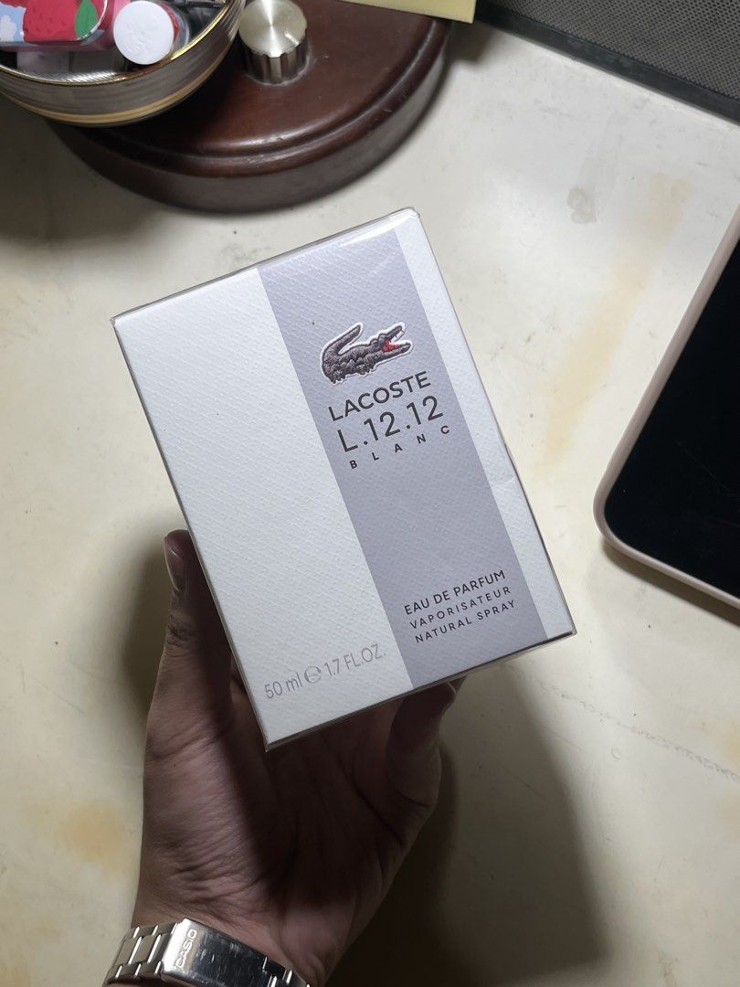 Original Sealed L.12.12 Blanc Eau de Parfum 50ml (Category: Fragrance & Deodorants) located in Pasig City. Submitted by noreenvico (Listing ID 1457633252, Image 3). Description: Sealed — brand new, gift from a friend. .