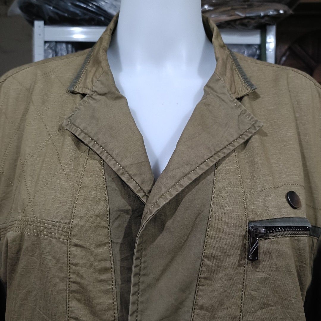 p.e.danlu Collared Button Down Long Sleeves Jacket; 2XL Plus Size Oversized | Can be Unisex (Category: Coats, Jackets and Outerwear) located in Moncada. Submitted by celynn.collection (Listing ID 1457623772, Image 3). Description: ✅ PLEASE READ BEFORE ASKING! 😊 ----------------------------------------------------- 📍LOCATION: Pangasinan, Luzon ----------------------------------------------------- ✅ Clothes are THRIFTED or PRE-LOVED unless stated