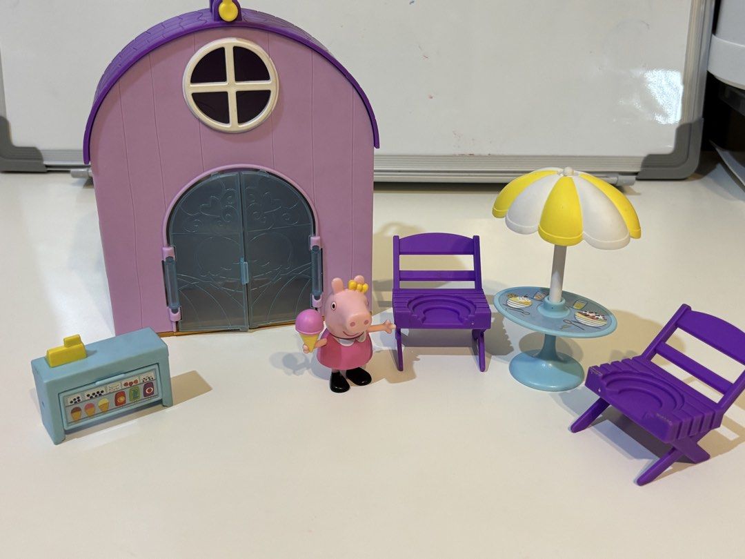 Peppa Pig Ice Cream Shop Playset (Category: Kids Toys) located in Marikina City. Submitted by libidibi (Listing ID 1457597884, Image 3). Description: Last price posted; Bought for P1,400 Complete set; no box Payment via GCash/BPI Location: Nangka, Marikina.