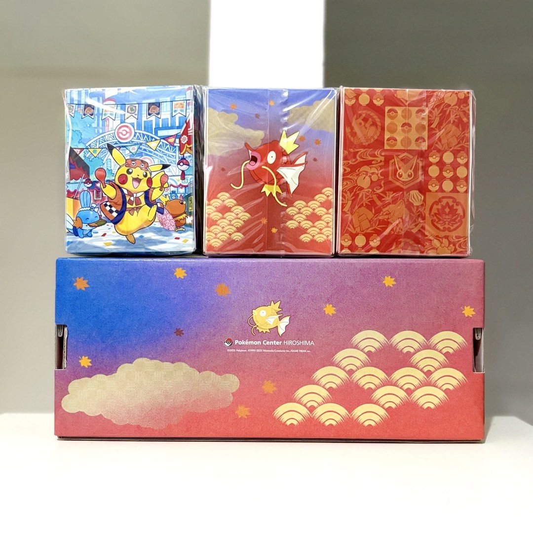 Pokémon Center Special Box Deck Case Bundle (Category: Card Boxes & Cases) located in Santa Rosa. Submitted by shikaricollectibles (Listing ID 1457650690, Image 2). Description: Pokémon Center Special Box Deck Case Bundle -1 Tohoku Deck Case (Sealed) -1 Hiroshima Deck Case (Sealed) -1 Fukuoka Deck Case (Sealed) -1 Outer Box (Hiroshima) The outer box itself can be also used as a deck box. Price: ₱1,000 per Set.