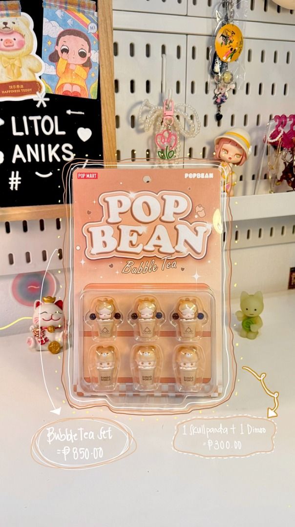 Pop Bean Bubble Tea Series Set (taiwan exclusive) (Category: Designer & Blind Box Toys) located in Muntinlupa City. Submitted by litol_aniks (Listing ID 1457568024, Image 1). Description: ⋆. 𐙚 ˚ taiwan exclusive popbean bubble tea 🛒 ₱300 1 skullpanda & 1 dimoo set 🛒 ₱850 whole set ⤷ sealed! ⤷ onhand and ready to ship ⤷ mop: gcash, gotyme, bpi ⤷ mod: lalamove, j&t, meet up loc: alabang, muntinlupa wts lfb for sale selling popmart pop mart skull