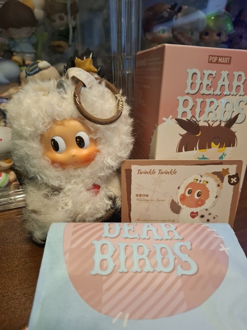 POP MART Dear Birds Twinkle Twinkle Plush Keychain (Category: Plushies & Soft Toys) located in Manila. Submitted by macenna (Listing ID 1457669497, Image 3). Description: - POP MART Dear Birds Series: Twinkle Twinkle plush keychain - Adorable and fluffy design - Features a cute little star detail - Comes with original card and box - Ideal for collectors or as a thoughtful gift.