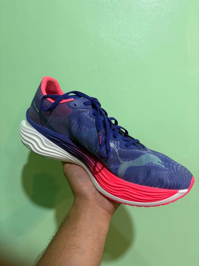 Puma Deviate Nitro Elite 3 US 11 Running Shoes (Category: Sneakers) located in Bacolod City. Submitted by TheApparelPH (Listing ID 1457539734, Image 3). Description: - Puma Deviate Nitro Elite 3 Running Shoes - Size: US 11 - Colorway: Blue and Pink - Key Technologies: Ultraweave, Pwrtape - Ideal for: Running and Training - Price: Php 8,900.