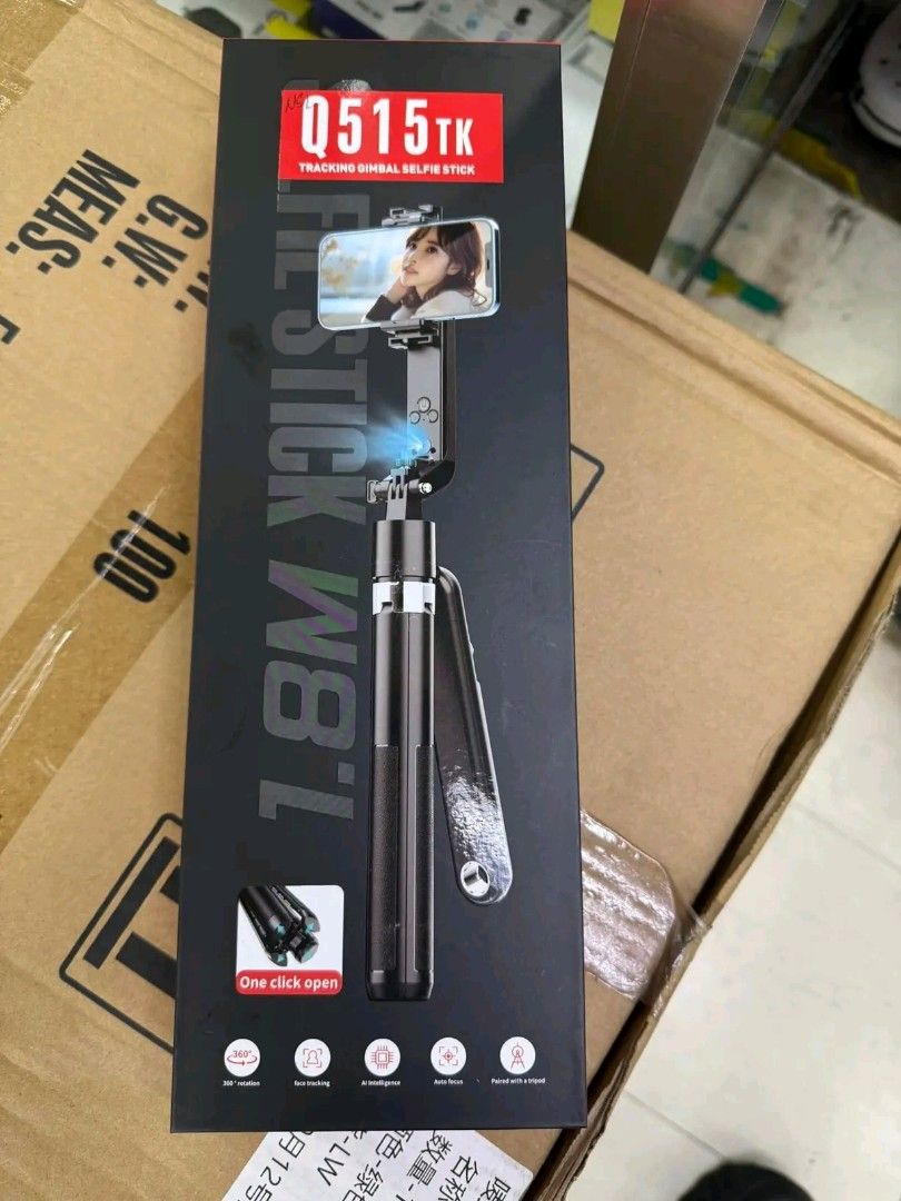 Q515TK Tracking Gimbal Selfie Stick 1.8M with Remote (Category: Tripods & Monopods) located in Manila. Submitted by marvieobordo (Listing ID 1457602843, Image 1). Description: - Q515TK Selfie Stick with Gimbal - Extends up to 1.8 meters - Features Face Tracking and AI Focus - Includes Remote Control - Can be used as a Tripod - Ideal for Vlogging and Photography.
