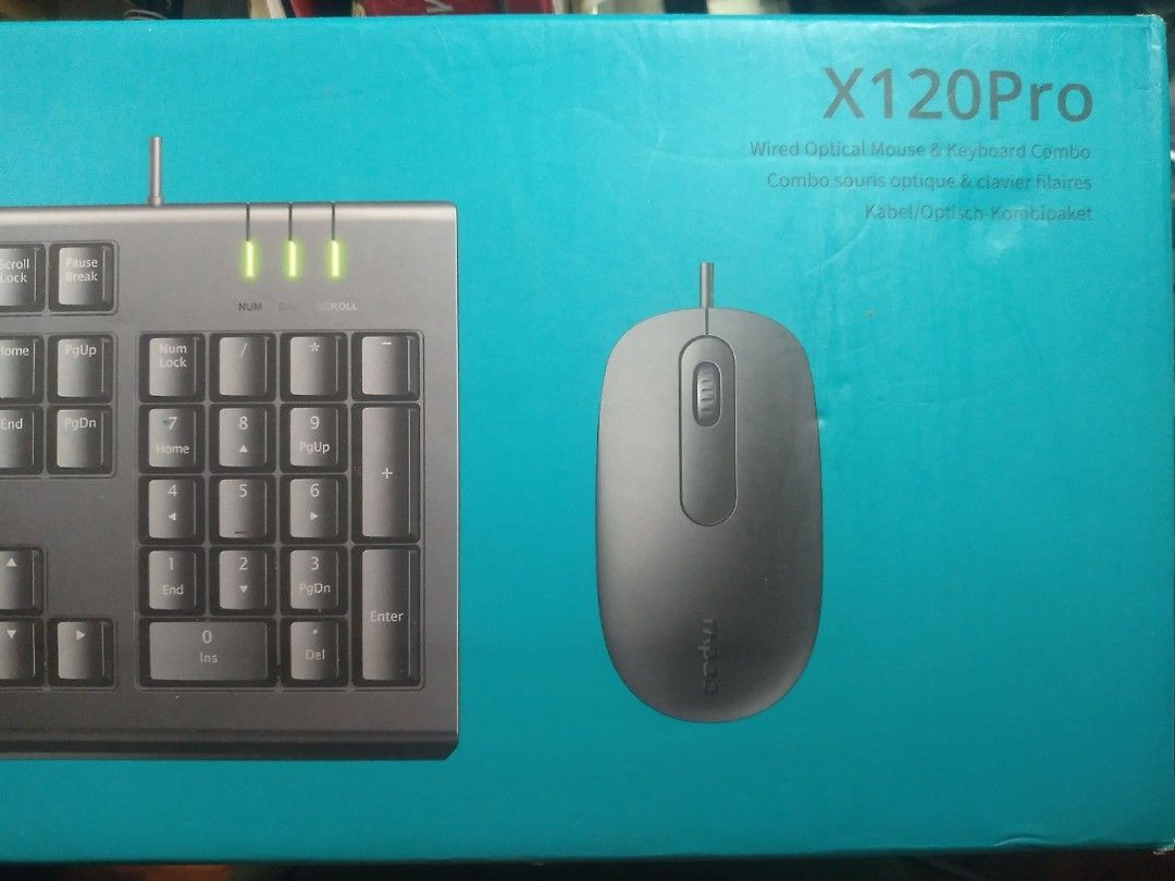 Rapoo X120Pro Keyboard (only) (Category: Computer Keyboard) located in Manila. Submitted by anthony.moose (Listing ID 1457574568, Image 2). Description: Rapoo X120Pro Keyboard [Brand New ] - originally came with mouse, but I used it. Keyboard is UNUSED and brand new (Still in plastic and box) - Spill resistant (keeps working even if matapunan ng tubig) - one of the best and most reliable budget electronics brands today! - damage on box is due to 