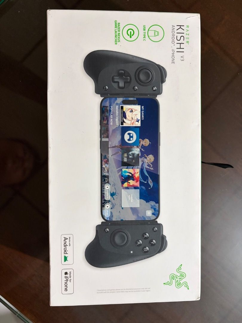 Razer Kishi V3 Mobile Controller for Android iPhone USB-C (Category: Controllers) located in Manila. Submitted by mausoliam (Listing ID 1457624228, Image 3). Description: - Razer Kishi V3 mobile controller - Connects via USB-C - Compatible with Android and iPhone - Includes all packaging except Razer sticker (misplaced it) - Got it for PHP5400 from DataBlitz this August 2026, receipt available - Opened to check + try Meet-ups: Makati, Alabang Tow