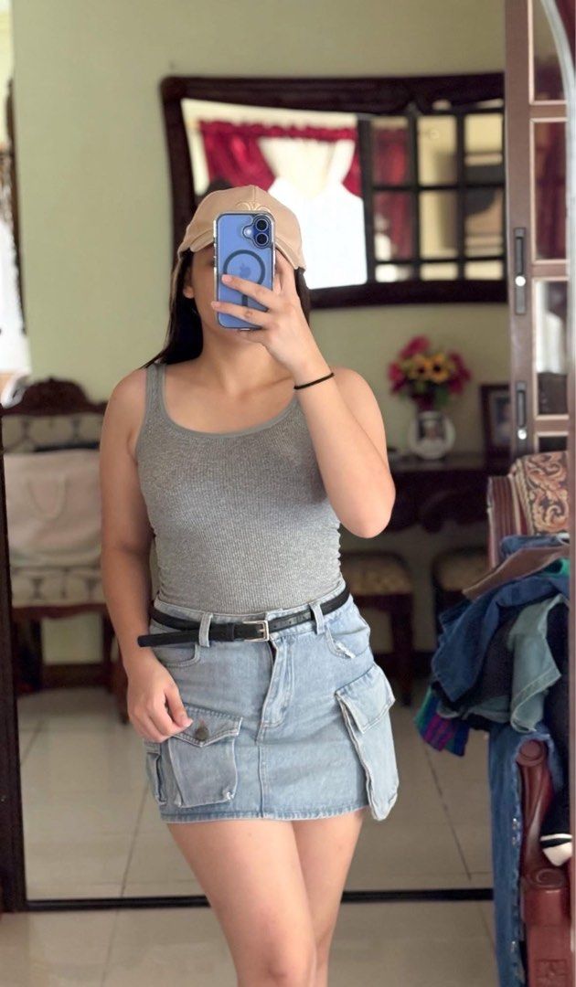 Ribbed Tank Tops - White, Black, Grey, Brown (Category: Sleeveless) located in Cabanatuan. Submitted by blessjewel_ (Listing ID 1457659762, Image 2). Description: - Set of 4 ribbed tank tops - Colors included: White, Black, Grey, Brown - Comfortable and stretchy fabric - Versatile square neckline design - Ideal for layering or wearing on its own - Essential wardrobe basics.