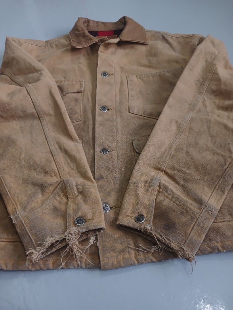 Schaefer Outfitters Chore Jacket (Category: Coats, Jackets and Outerwear) located in Manila. Submitted by mico136mm60564 (Listing ID 1457629047, Image 3). Description: SCHAEFER OUTFITTERS CHORE JACKET Dimes = 26x28 (M-L) Condition = Well used Color rate = 8.5/10 Issue = work wear markings/Signs of usage * Similar with Carhartt material with genuine leather collar 🔥 PRICE = 2,580.