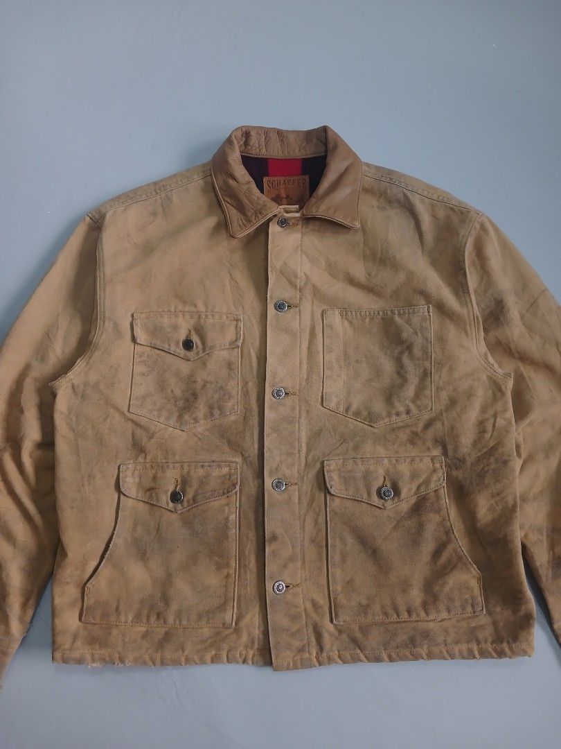 Schaefer Outfitters Chore Jacket (Category: Coats, Jackets and Outerwear) located in Manila. Submitted by mico136mm60564 (Listing ID 1457629047, Image 2). Description: SCHAEFER OUTFITTERS CHORE JACKET Dimes = 26x28 (M-L) Condition = Well used Color rate = 8.5/10 Issue = work wear markings/Signs of usage * Similar with Carhartt material with genuine leather collar 🔥 PRICE = 2,580.