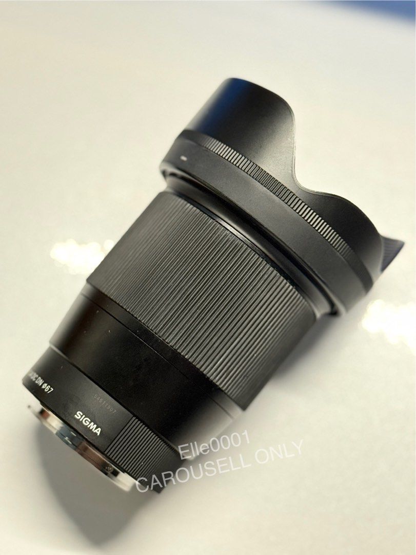 Sigma 16mm F1.4 DC DN Lens for Sony E Mount (Category: Lens & Kits) located in Caloocan City. Submitted by elle0001 (Listing ID 1457628393, Image 2). Description: - I used it with my Sony a6000 - Includes: Lens hood, front cap (no rear cap) - Ideal for wide-angle shots Open for swap sa laptop preferably Intel i7 5th gen up or i5 10th gen up 🚨MEET UP ONLY. SM Fairview/Ayala Terraces.